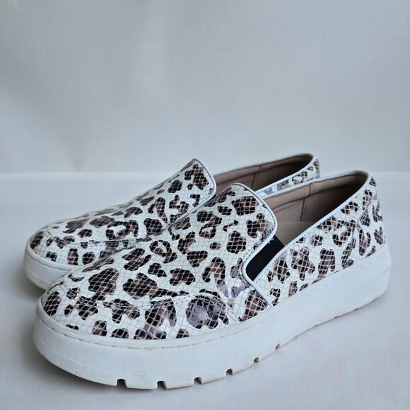 Leopard Snake Print Loafers Vionic Dinora Size 8.5 Leather Sneakers Brown Black - Picture 5 of 14